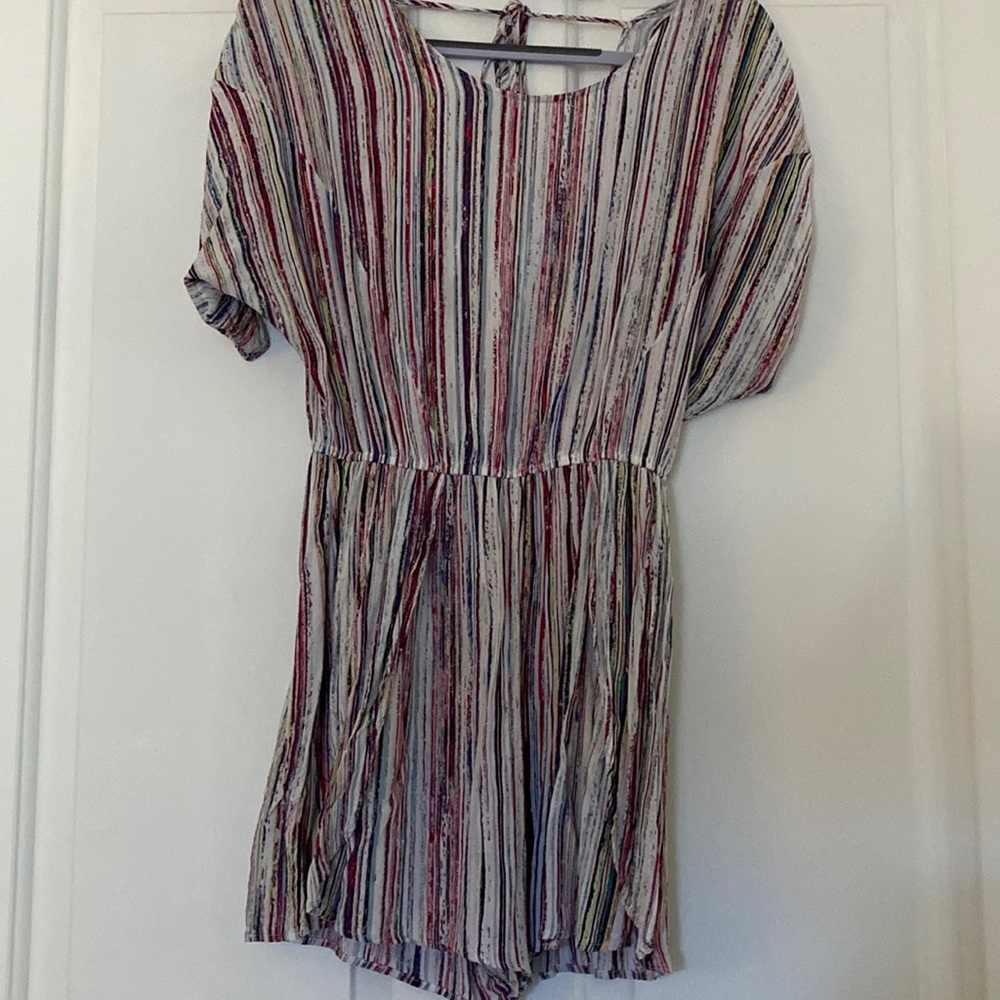 BCBG colorful striped romper